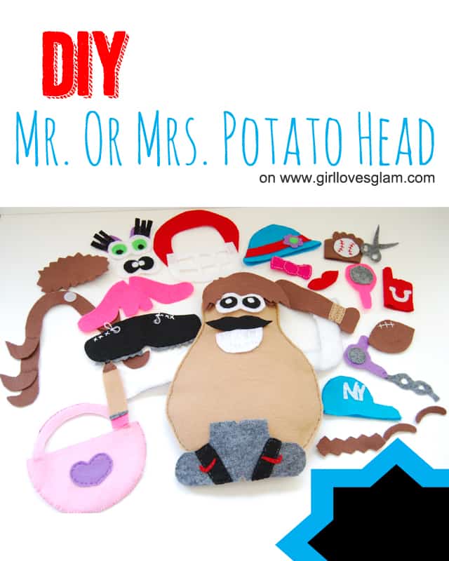 DIY Mr. or Mrs. Potato Head Tutorial on www.girllovesglam.com #toy #game #felt