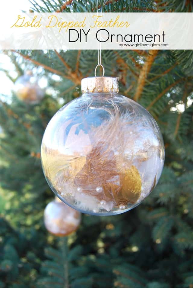 Gold Dipped Feather DIY Ornament