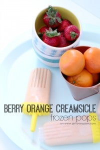 Berry Orange Creamsicle Frozen Pops 