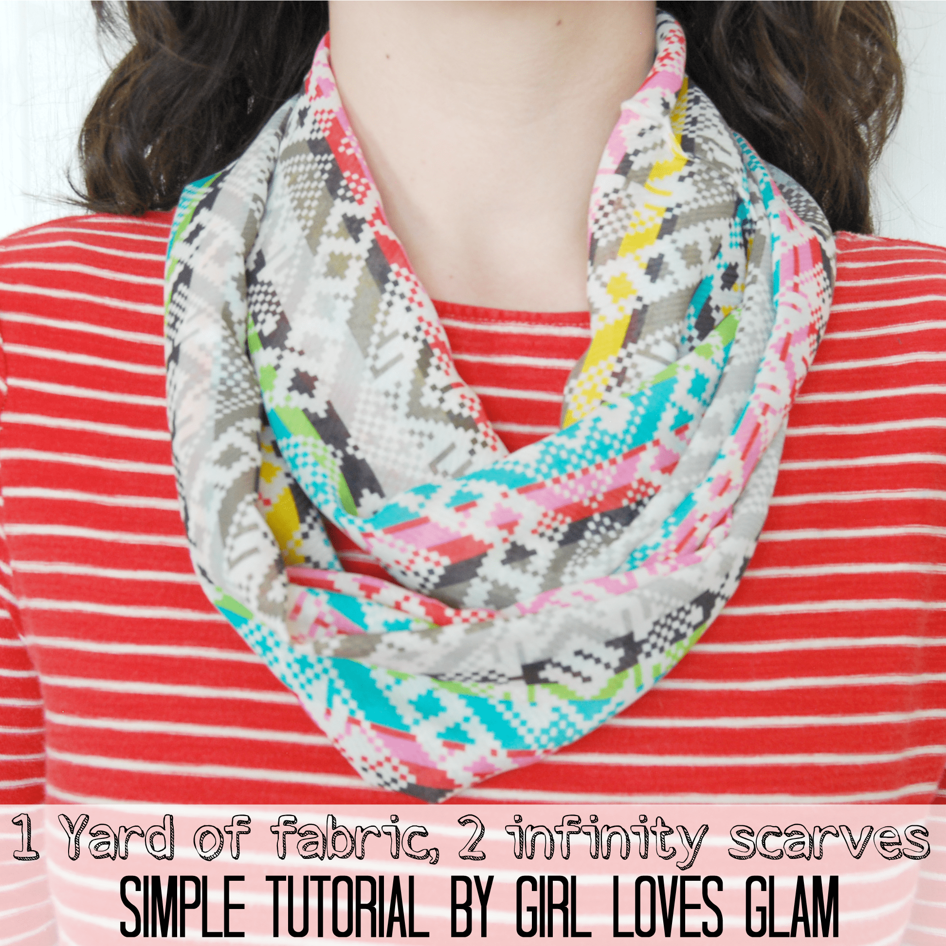 Easy DIY Infinity Scarf tutorial on www.girllovesglam.com #diy #tutorial #scarf
