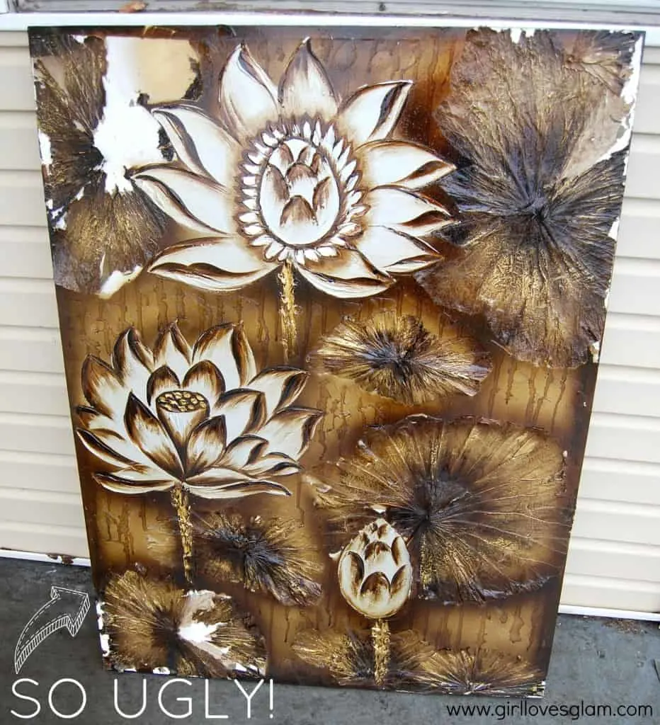 Turn this big ugly canvas into something amazing at www.girllovesglam.com #diy #tutorial