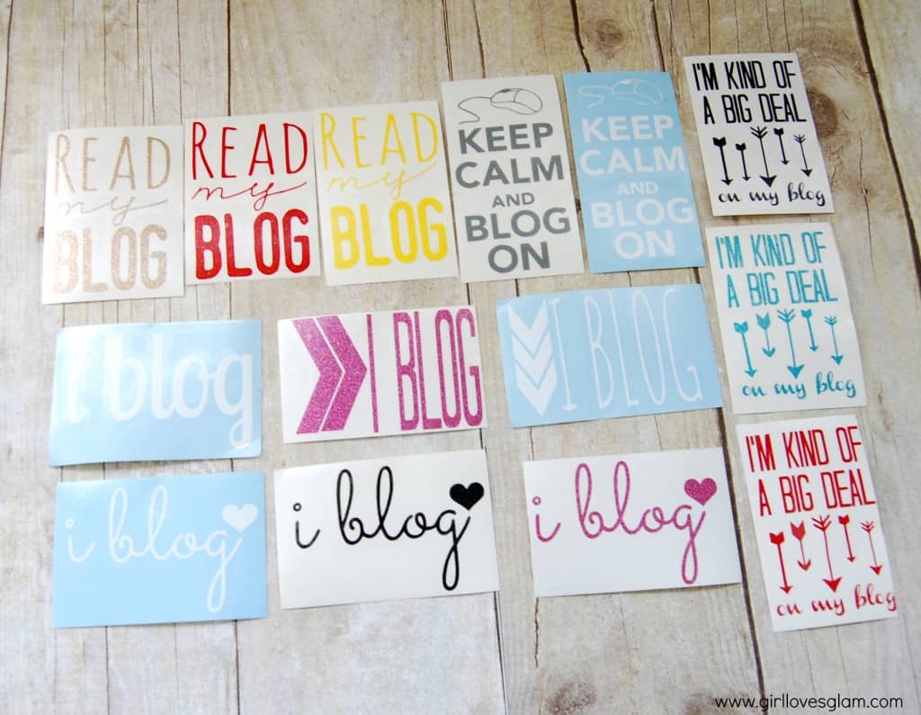 Blog vinyl decals for business cards on www.girllovesglam.com #blog #conference