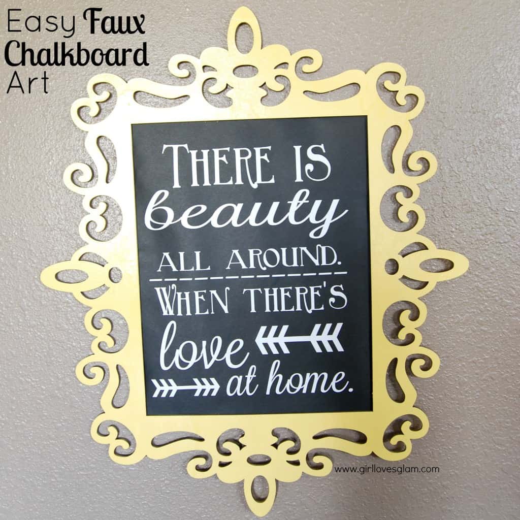 Easy Faux Chalkboard Art at www.girllovesglam.com #diy #tutorial #art