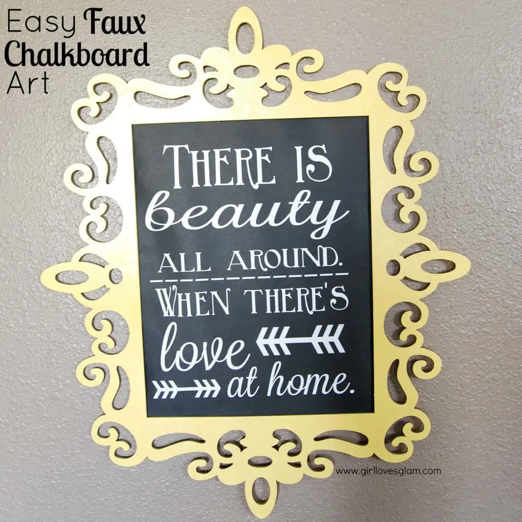 Easy Faux Chalkboard Art at www.girllovesglam.com #diy #tutorial #art