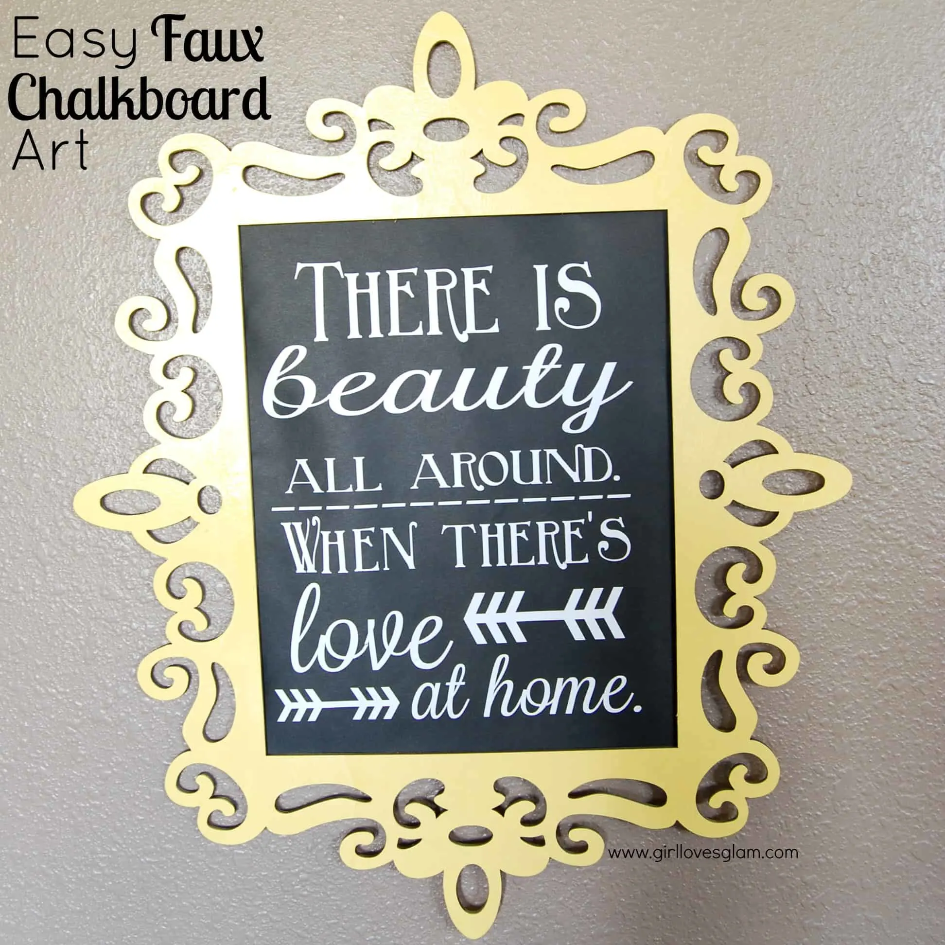 Easy Faux Chalkboard Art at www.girllovesglam.com #diy #tutorial #art