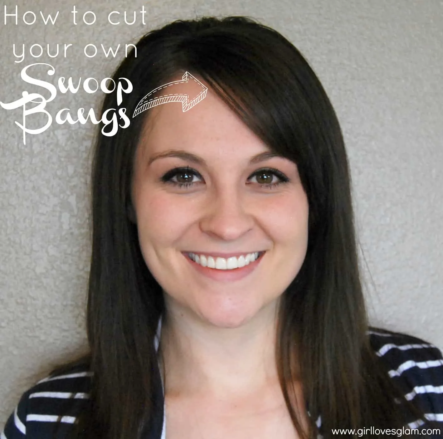 How to cut your own side swoop bangs at home on www.girllovesglam.com #diy #hair #cut #tutorial