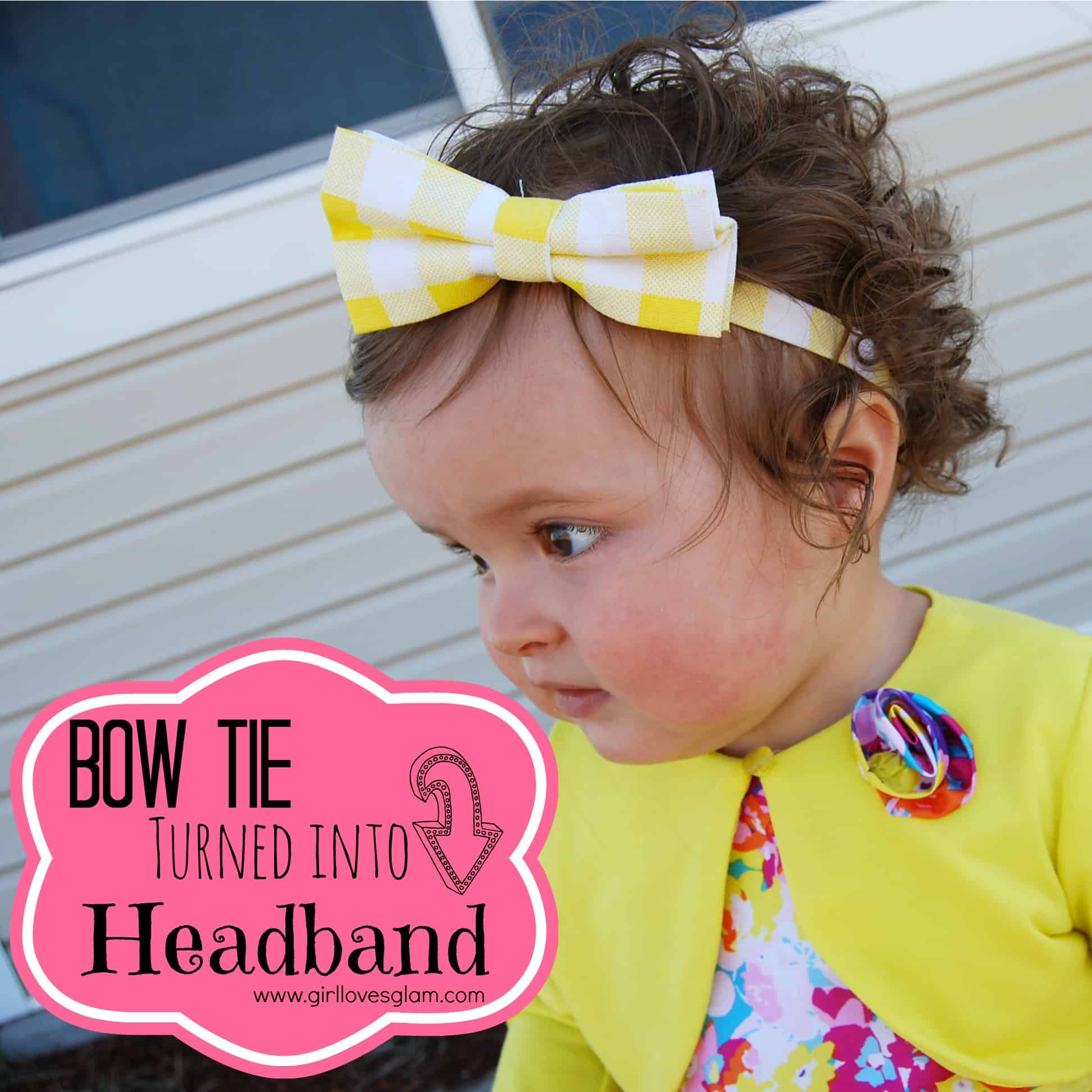 How to make a headband from a bow tie via www.girllovesglam.com #accessory #tutorial #headband