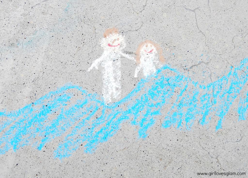 Baptism chalk art for Pictionary game