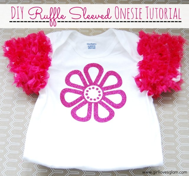 DIY Ruffle Sleeved Onesie or shirt on www.girllovesglam.com