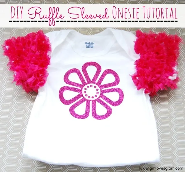 DIY Ruffle Sleeved Onesie or shirt on www.girllovesglam.com