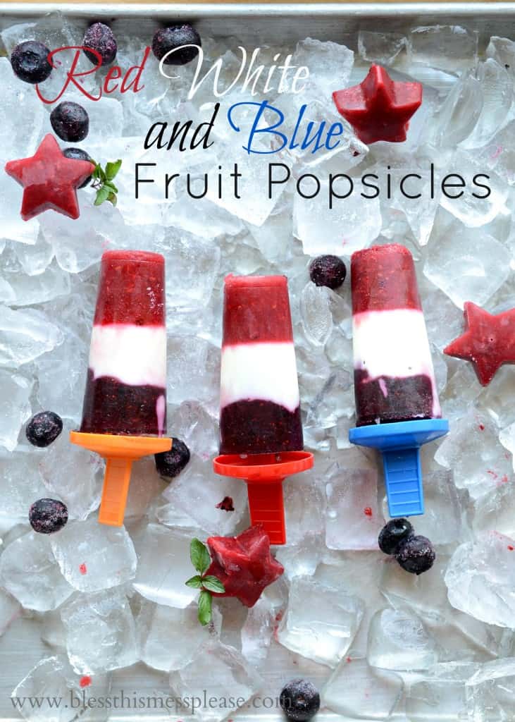 red white and blue fruit popsicles