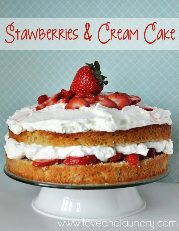 strawberries and cream cake