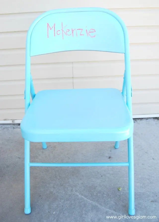 Chalkboard Backed Chair that can be used as a way to let people know where to sit. 