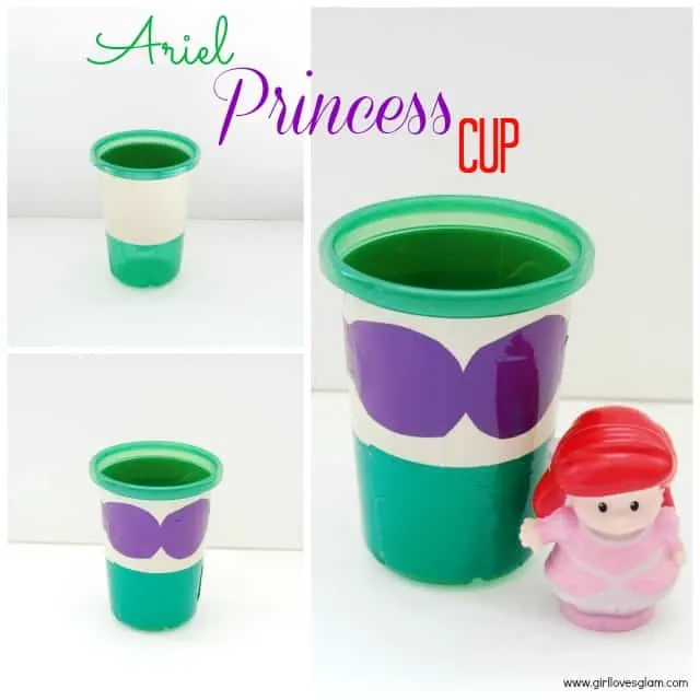 Ariel Disney Princess Cup Tutorial on www.girllovesglam.com