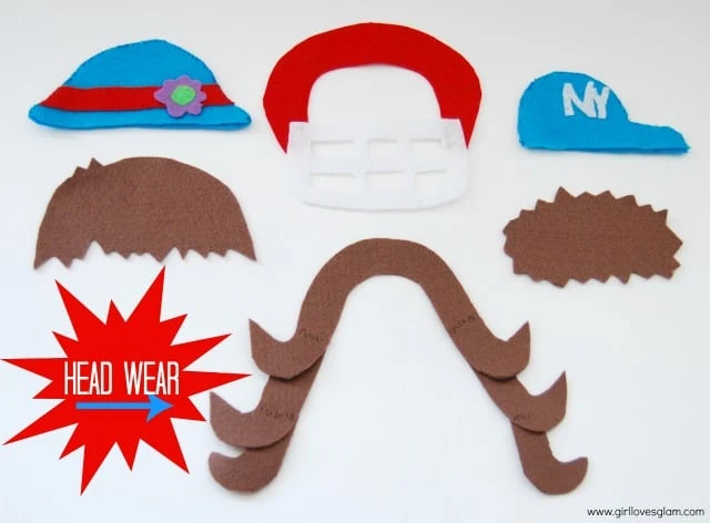 DIY Mr. and Mrs. Potato Head Hair and Hats on www.girllovesglam.com #diy #felt #tutorial