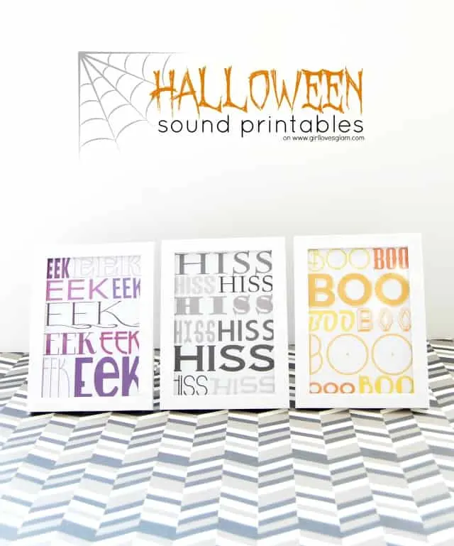 Halloween Sounds Free Printable on www.girllovesglam.com #halloween #decor #print