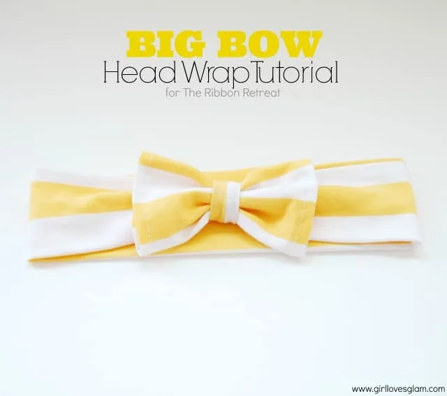 Big Bow Head Wrap Tutorial on www.girllovesglam.com #diy #tutorial #accessory