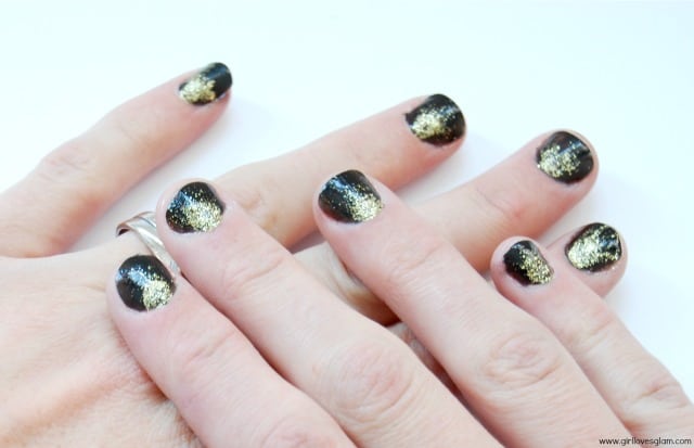 Gold Glitter French Tip Nail Art - wide 1