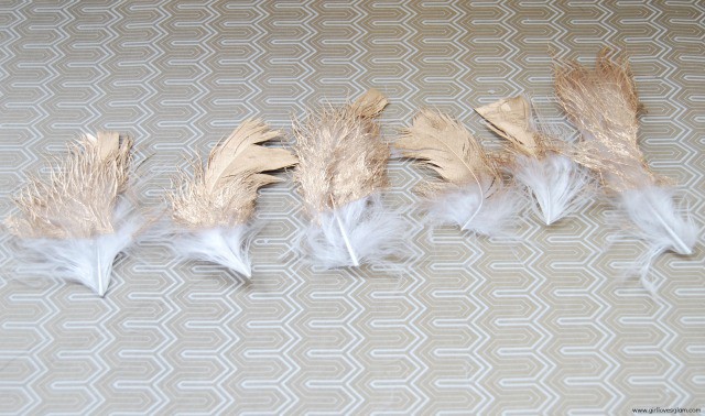 Gold and Glitter Feather Gift Toppers (or Ornaments!) - Lemon Thistle