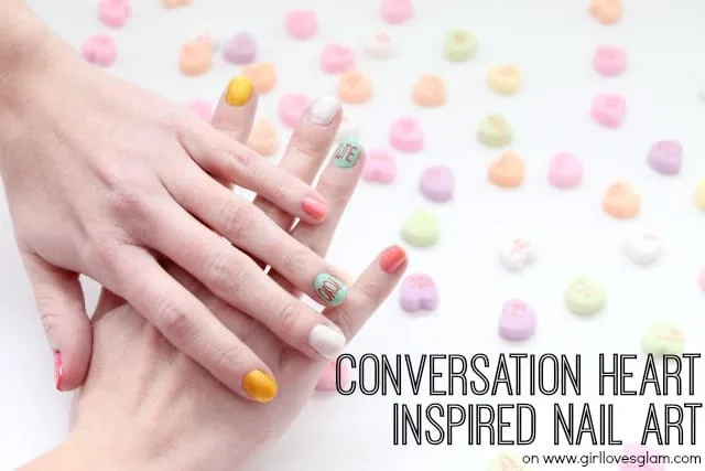 Conversation Heart Inspired Nail Art Tutorial