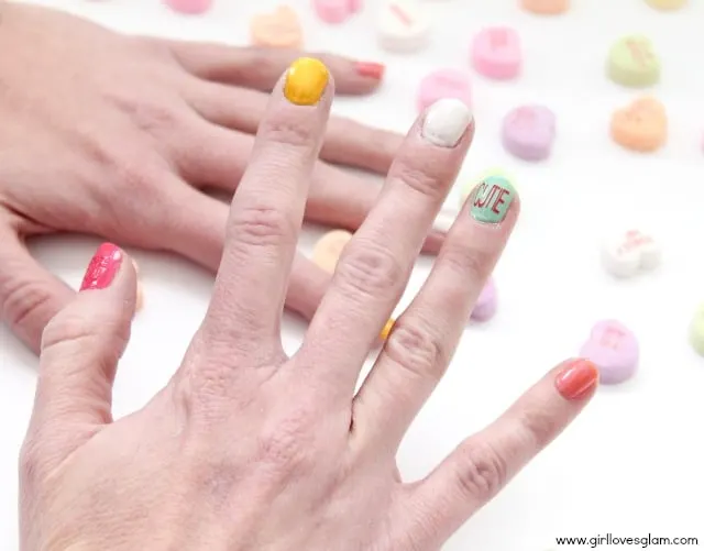 Conversation Heart Nails