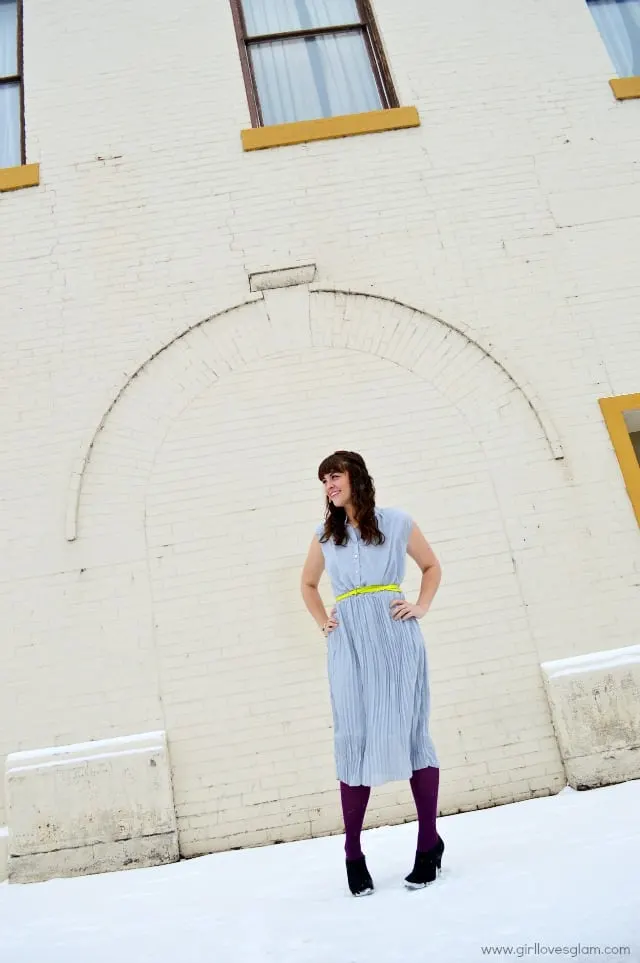 Gray pleated dress for Spring