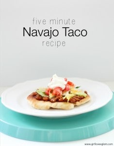 Easy Five Minute Navajo Taco Recipe on www.girllovesglam.com