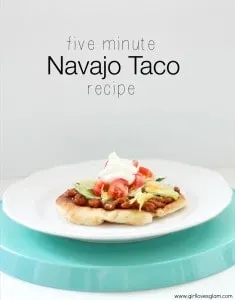 Easy Five Minute Navajo Taco Recipe on www.girllovesglam.com