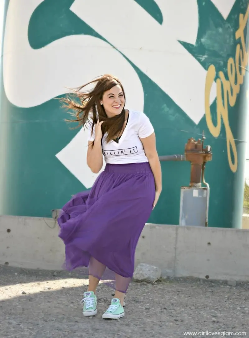 Skirt with Converse shoes