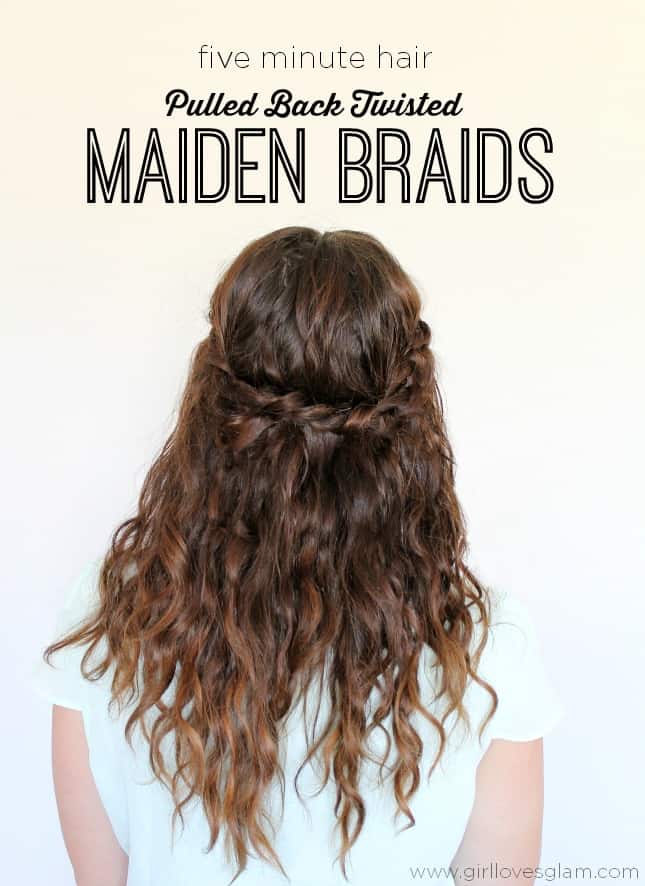 5 Minute Hair: Pulled Back Twisted Maiden Braids