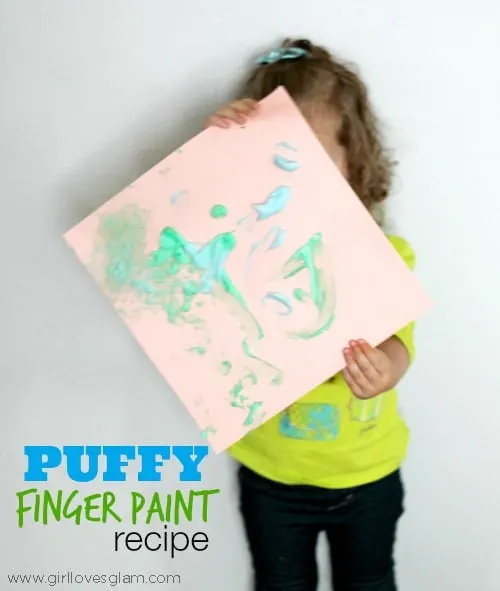 Puffy Finger Paint Recipe on www.girllovesglam.com