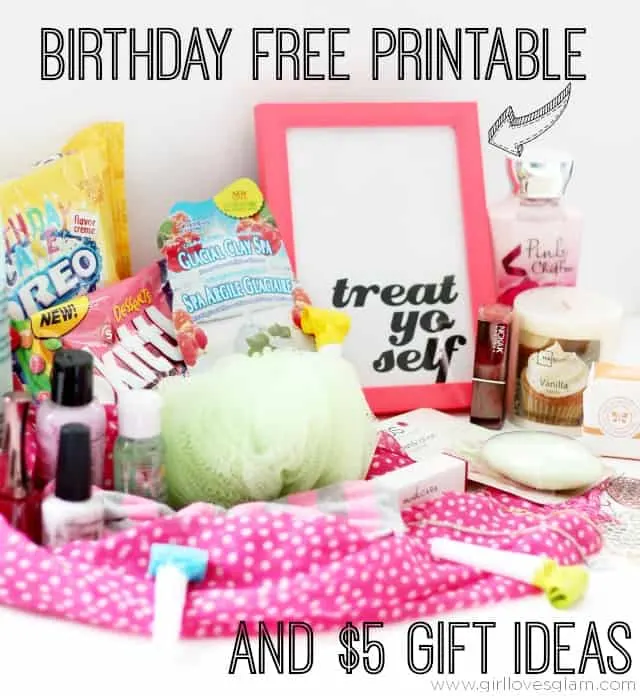 Birthday Free Printable and $5 Gift Ideas on www.girllovesglam.com