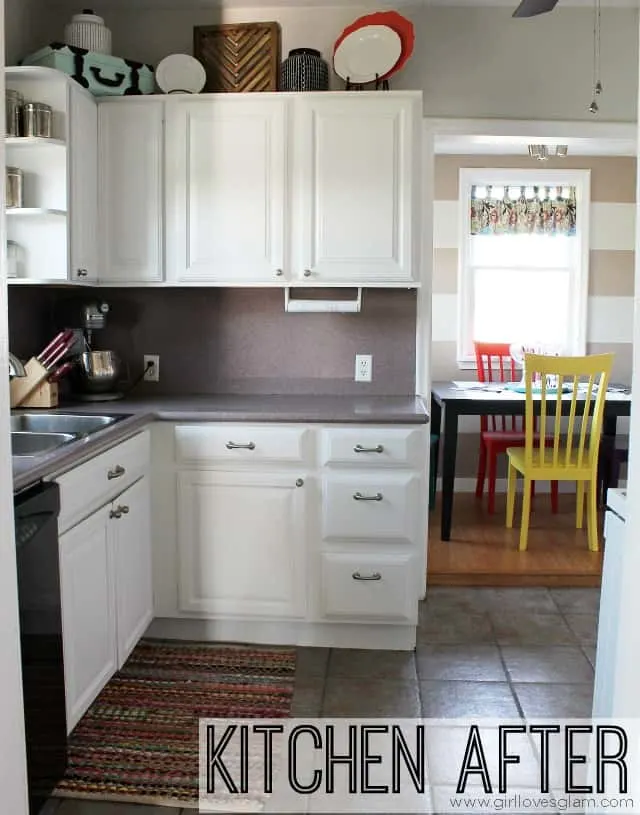 Kitchen Makeover After on www.girllovesglam.com