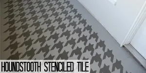 Houndstooth Stenciled Tile Tutorial on www.girllovesglam.com
