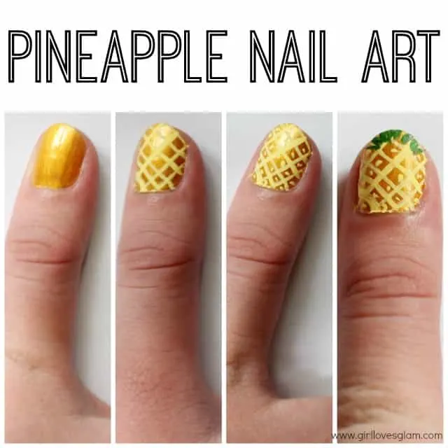 Super easy tutorial to create pineapple nail art on www.girllovesglam.com