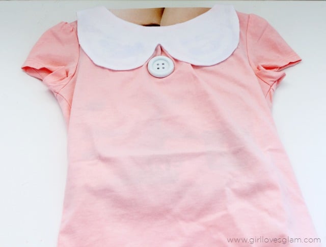 Add a peter pan collar to a shirt on www.girllovesglam.com