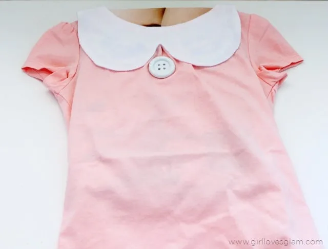 Add a peter pan collar to a shirt on www.girllovesglam.com