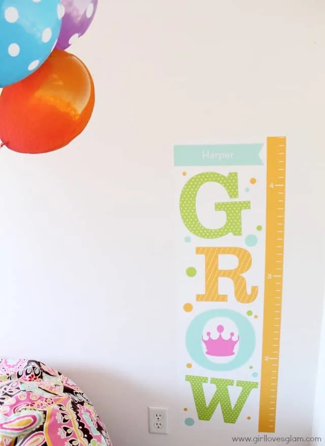 Growth Chart Wall Decal on www.girllovesglam.com