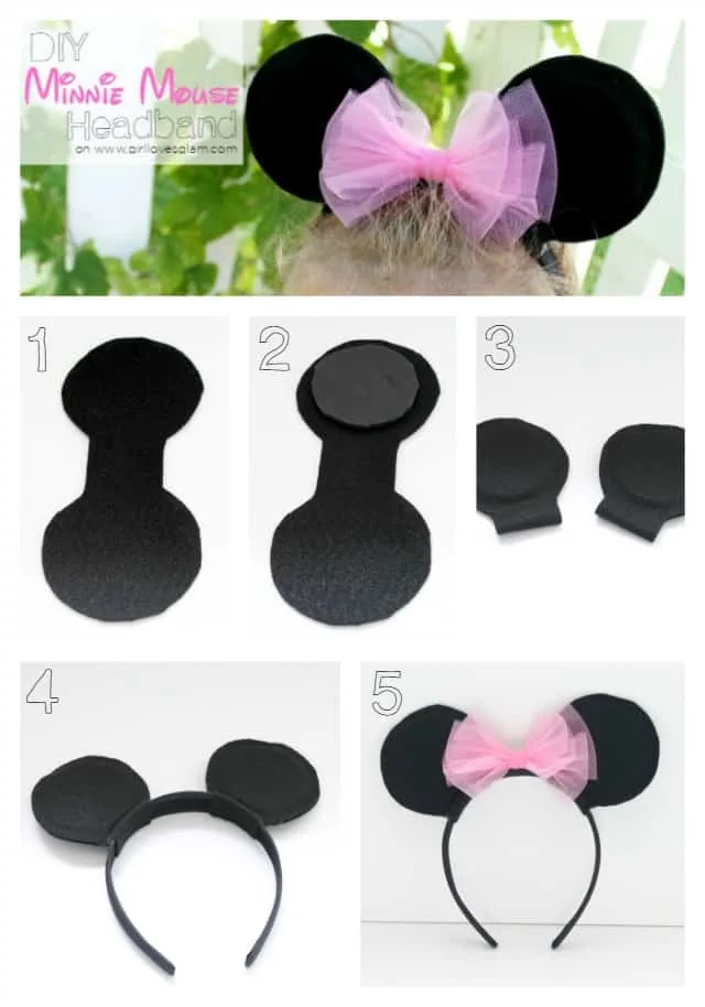 How to Make a Minnie Mouse Ears Headband on www.girllovesglam.com