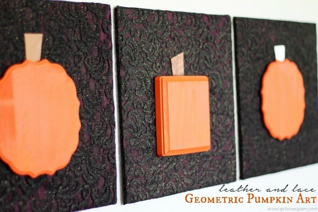 Leather and Lace Geometric Pumpkin Art Halloween Tutorial from www.girllovesglam.com