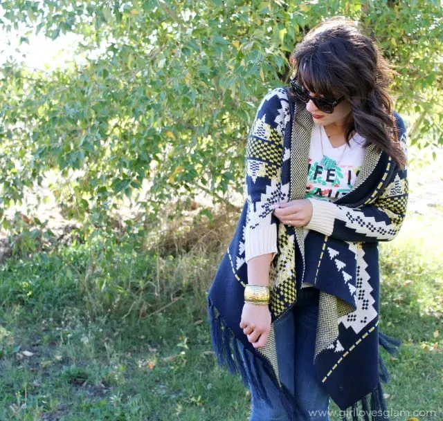 Glam Aztec Sweater Cardigan on www.girllovesglam.com