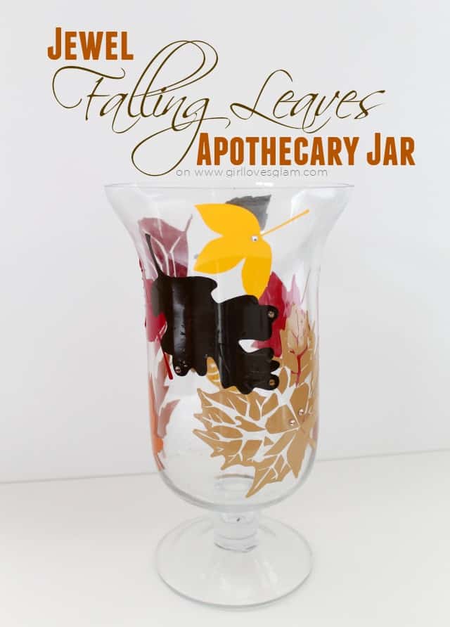Jewel Falling Leaves Apothecary Jar on www.girllovesglam.com