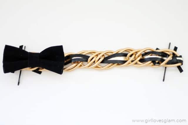 Leather bow bracelet tutorial on www.girllovesglam.com