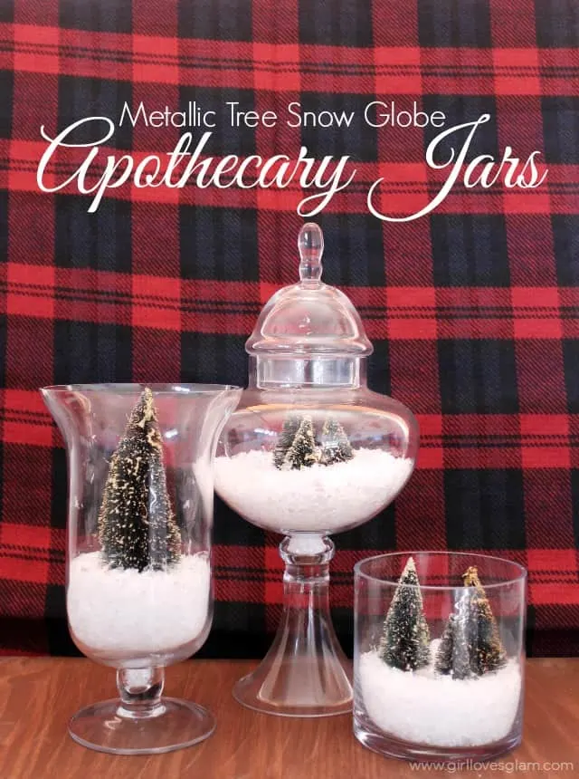 Metallic Tree Snow Globe Apothecary Jars