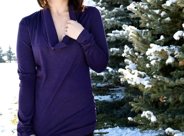 Cowl neck icebreaker top on www.girllovesglam.com