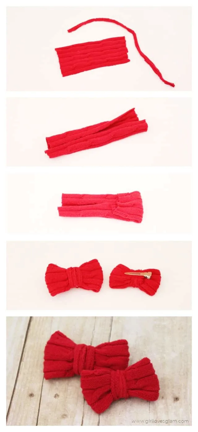 How to make sweater bows on www.girllovesglam.com