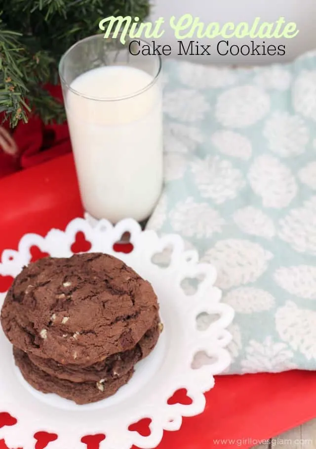 Mint Chocolate Cake Mix Cookies Recipe on www.girllovesglam.com