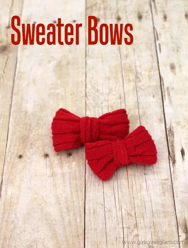 Sweater Bows Tutorial on www.girllovesglam.com