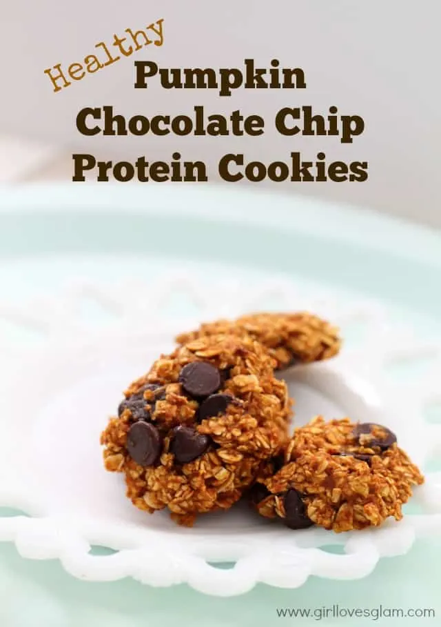 Healthy Pumpkin Chocolate Chip Protein Cookies on www.girllovesglam.com