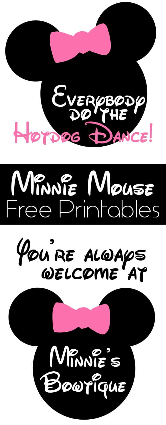 Minnie Mouse Free Printables on www.girllovesglam.com